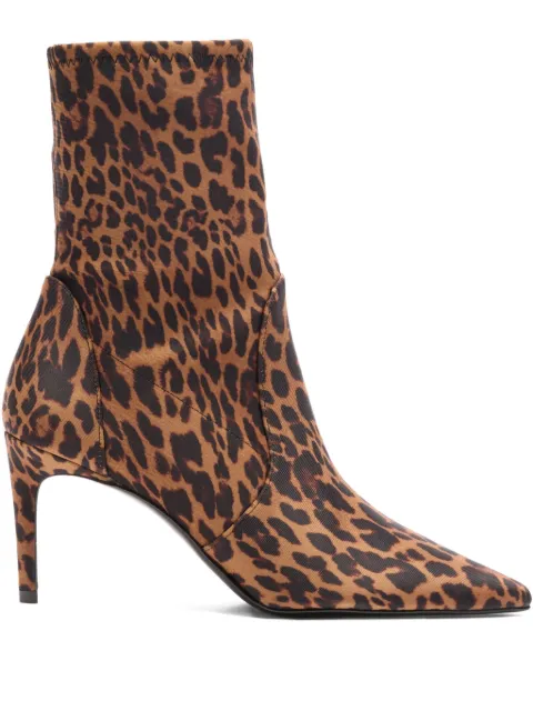 Stuart Weitzman 100mm Stuart Power leopard-print boots Brown SL696LER