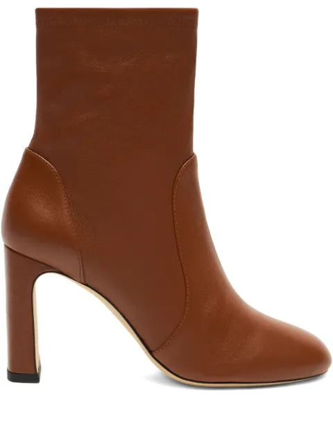 Stuart Weitzman 85mm Babette leather ankle boots Brown SL544SRL