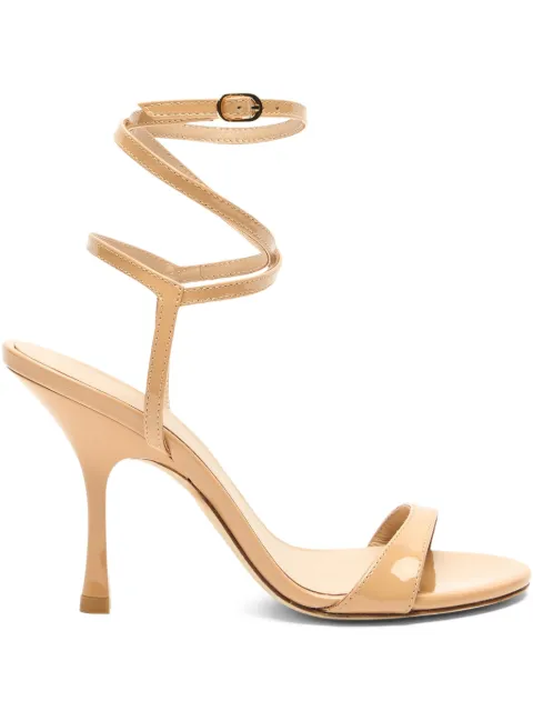 Stuart Weitzman 100mm Nudist Wrap patent-leather sandals Neutrals SL466PAT