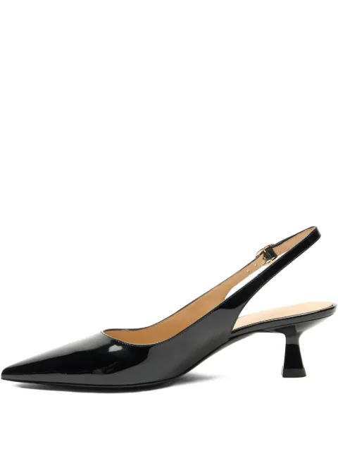Stuart Weitzman 35mm Sculpt patent-leather slingback pumps Black SL440PAT