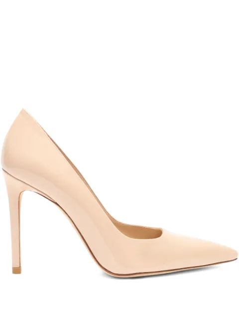 Stuart Weitzman 100mm Stuart power pointed-toe patent pumps Neutrals SJ956PAT