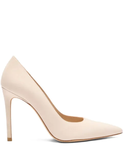 Stuart Weitzman Power pointed-toe suede pumps Neutrals SJ954SUE