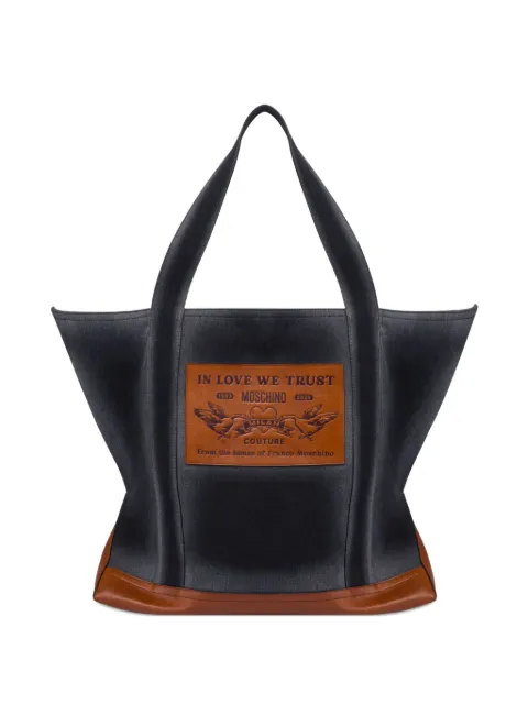 Moschino logo-patch tote bag Black MC4242PP0NOO1