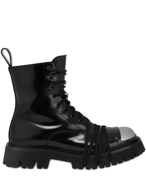 Moschino lace-up metal-toe combat boots Black MA24034G0NMG5