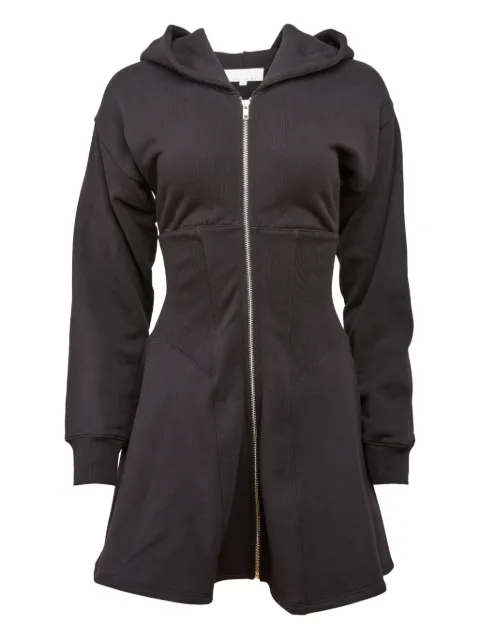 Fleur Du Mal Addie hooded zip-front dress Black DR0671