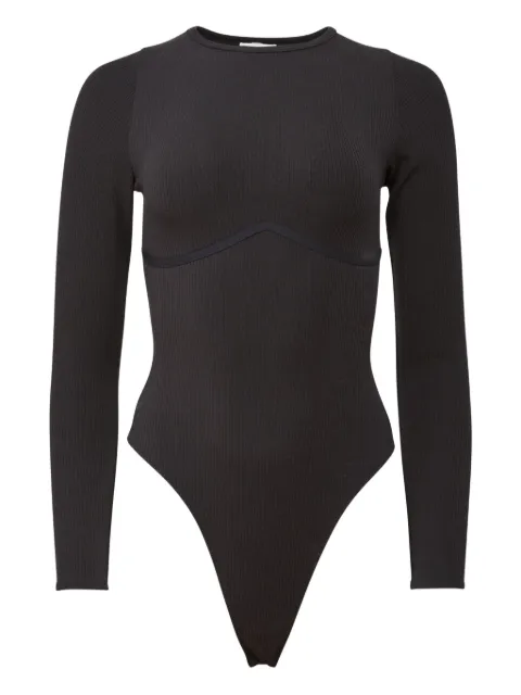 Fleur Du Mal Hourglass ribbed long-sleeve bodysuit Black BS0510