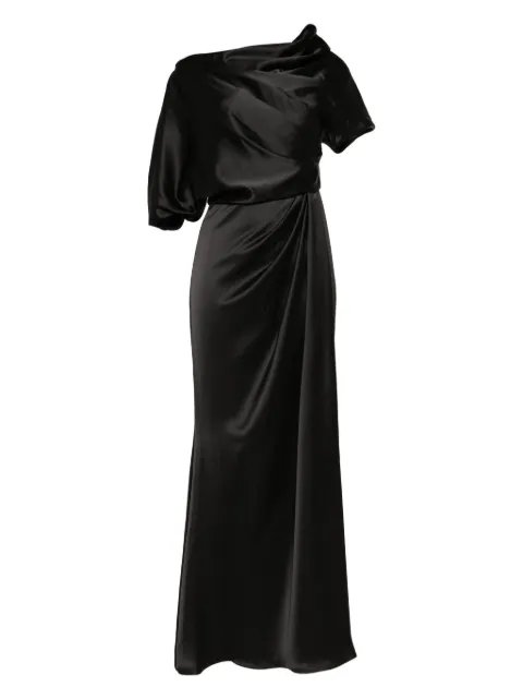 Amsale Satin off-shoulder gown Black P607S