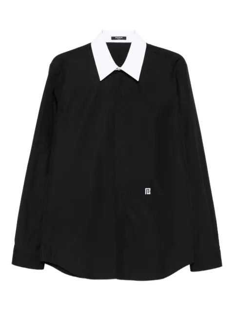 Balmain contrast-collar shirt Black FH1HS462CE48