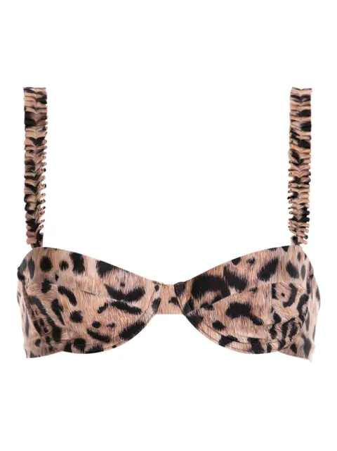 Agua By Agua Bendita leopard-print bikini top Brown 19269