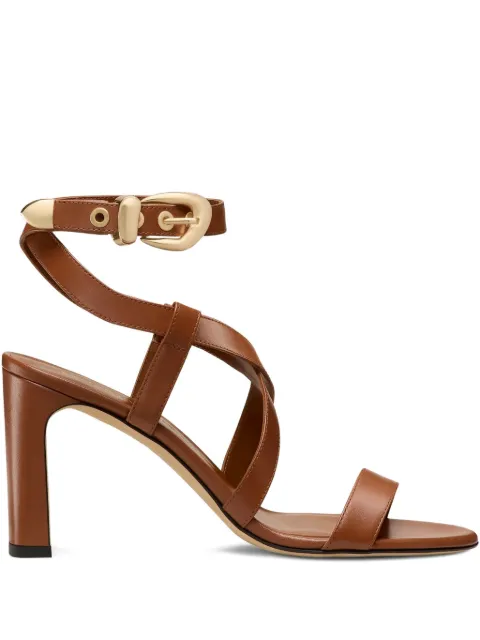 Stuart Weitzman buckle-embellished crossover sandals Brown SL365SMO