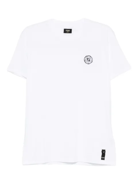 FENDI logo-embroidered T-shirt White FY1319AV0H