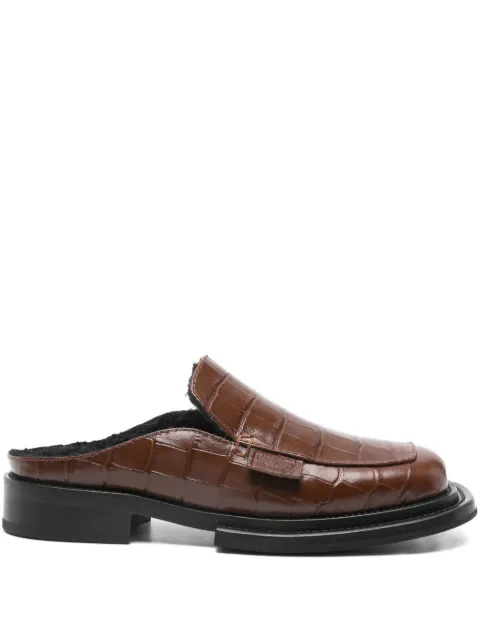 Moschino crocodile-effect leather mules Brown MA10453N0NMN0