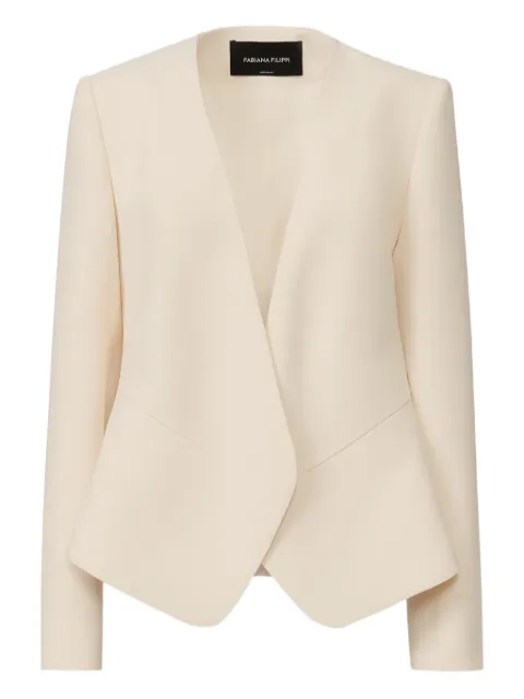 Fabiana Filippi Cady asymmetric-hem jacket Neutrals GCD215F208D8700000