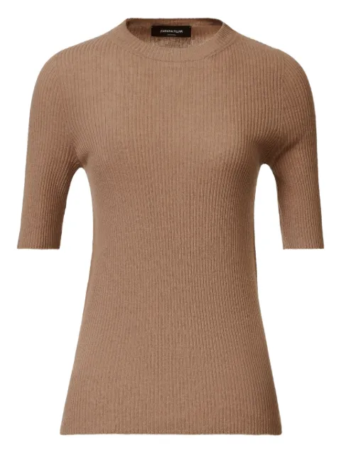 Fabiana Filippi ribbed short-sleeve top Brown MAD215F022D2300000