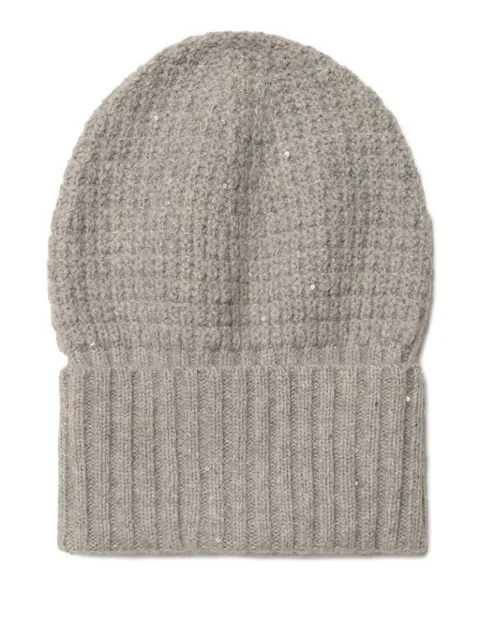 Fabiana Filippi sequin-embellished ribbed beanie Grey SAD225A983L6170000