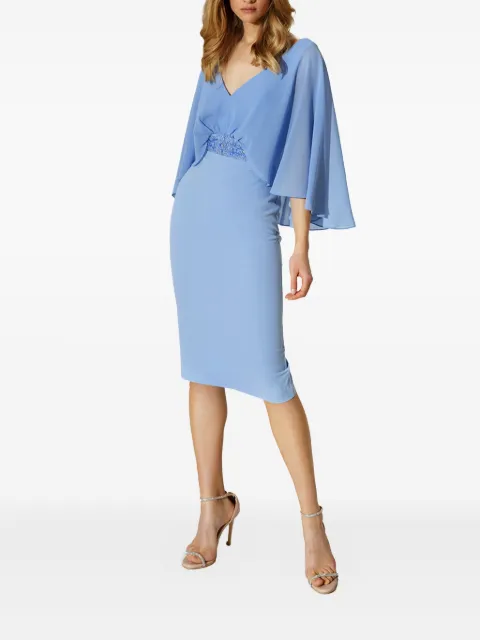 Allure cape-detail pencil mini dress Blue A4257RAFBLUE