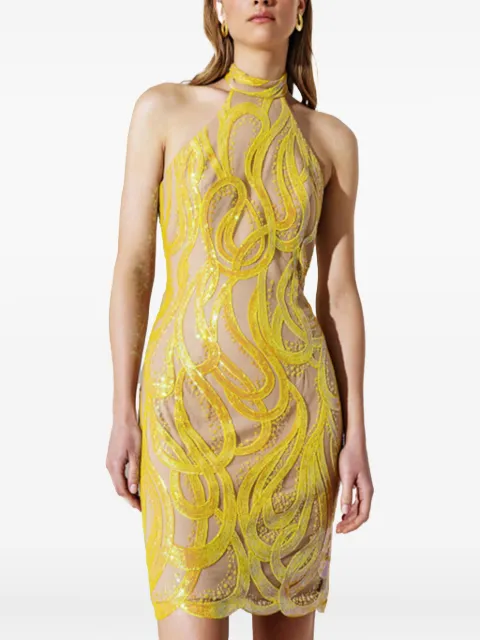 Allure sequin-embellished mini dress Yellow A4246YELLOW