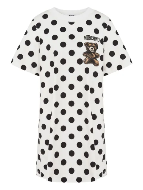 Moschino polka-dot teddy mini day dress White J04435442