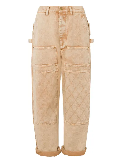 Moschino quilted pocket trousers Neutrals A03085421
