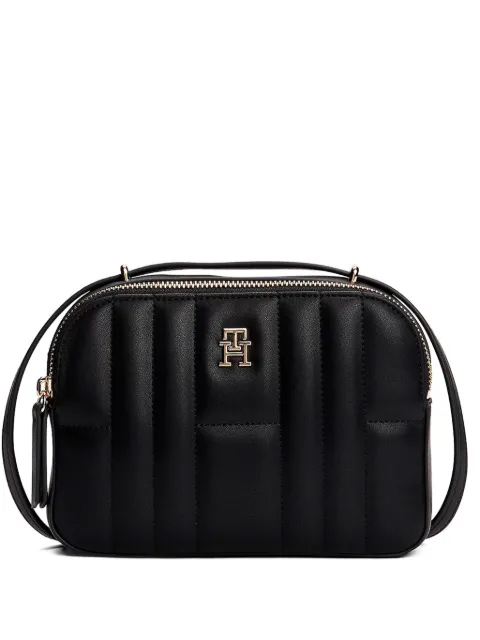 Tommy Hilfiger quilted logo-plaque shoulder bag Black AW0AW17453
