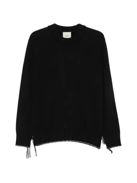 THE AMHANTE ribbed-trim raw-edge sweater Black 413922A09