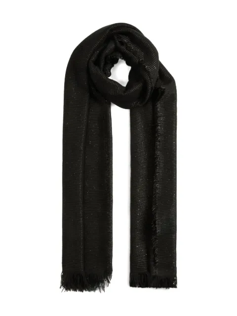 Fabiana Filippi metallic-thread fringed scarf Black SAD215A881L8000000