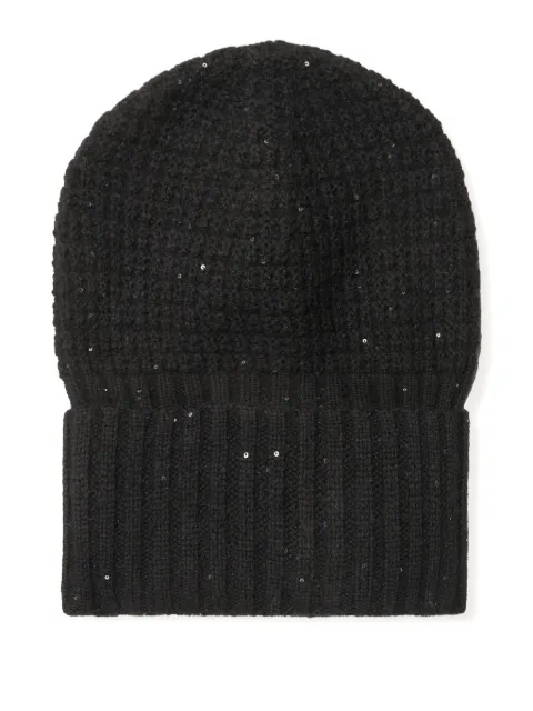 Fabiana Filippi ribbed beanie hat Black SAD225A983L617825