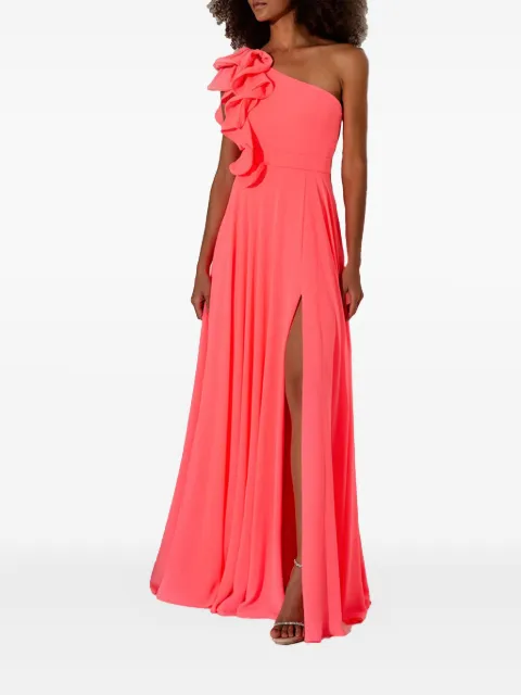 Allure ruffle one-shoulder maxi dress Pink A4238BRIGHTPINK
