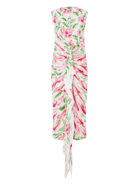 Moschino floral-print draped midi dress White J04155456