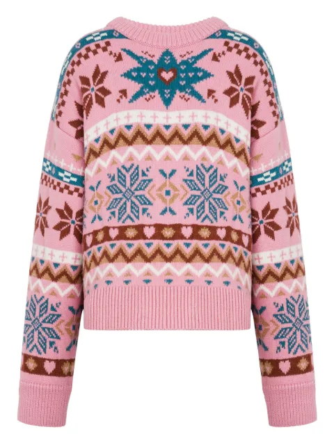 Moschino snowflake fairisle wool sweater Pink A09165405