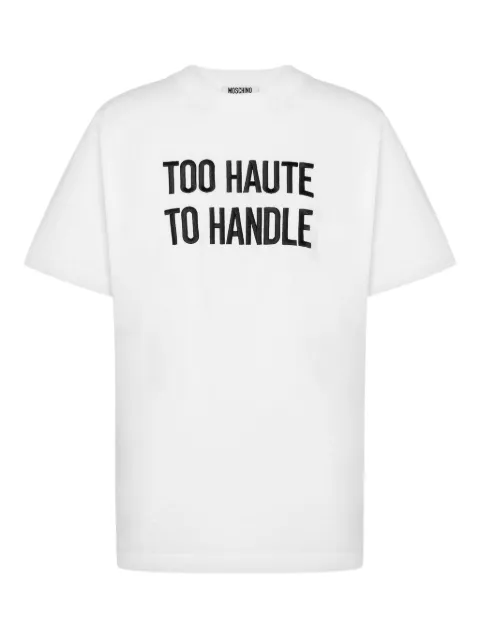 Moschino lettering-print cotton T-shirt White J07045441