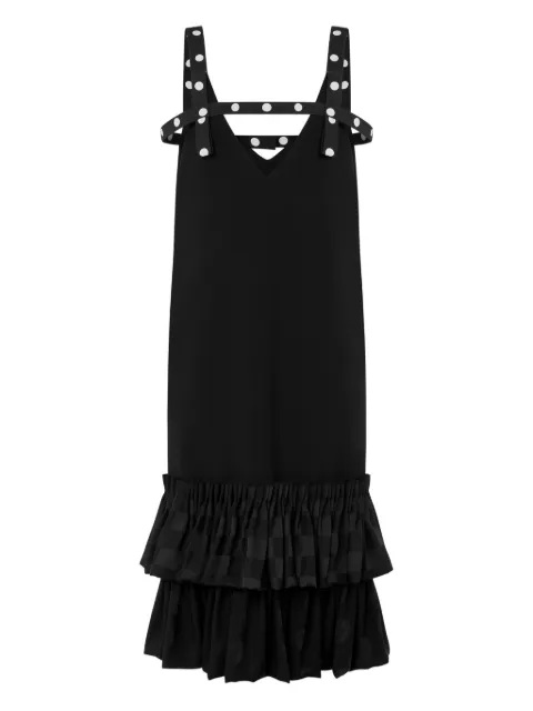 Moschino ribbon-embellished ruffled dress Black A04185424