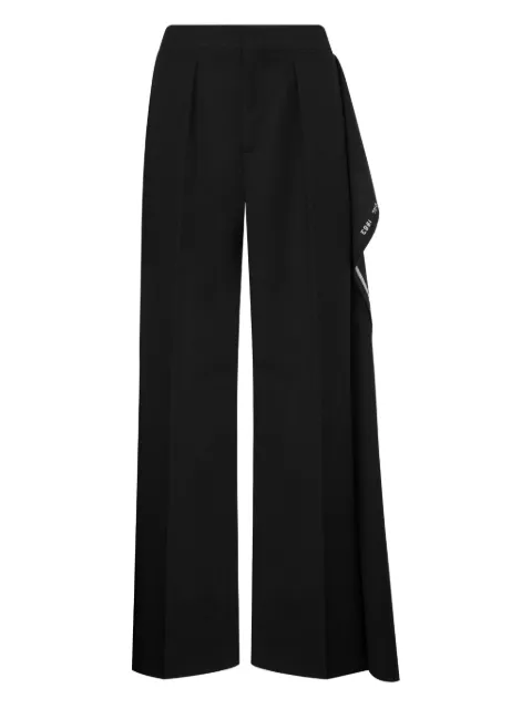 Moschino pleated ruffle-detail trousers Black J03175438