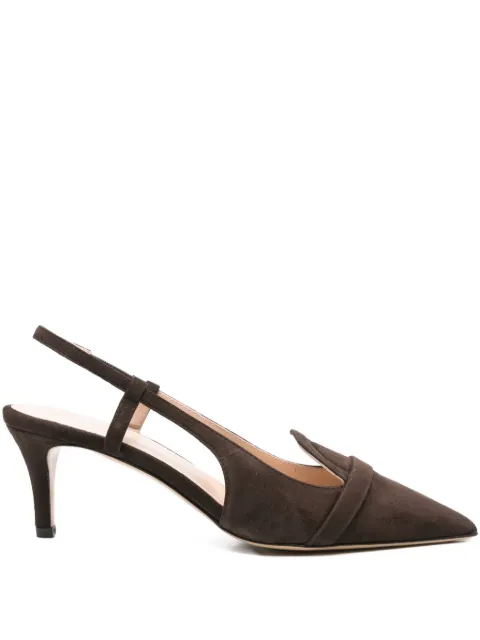 P.A.R.O.S.H. 70mm pointed-toe slingback pumps Brown D070288SHESHOE