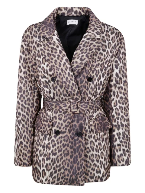 P.A.R.O.S.H. leopard-print belted coat Brown D431799PUPIL