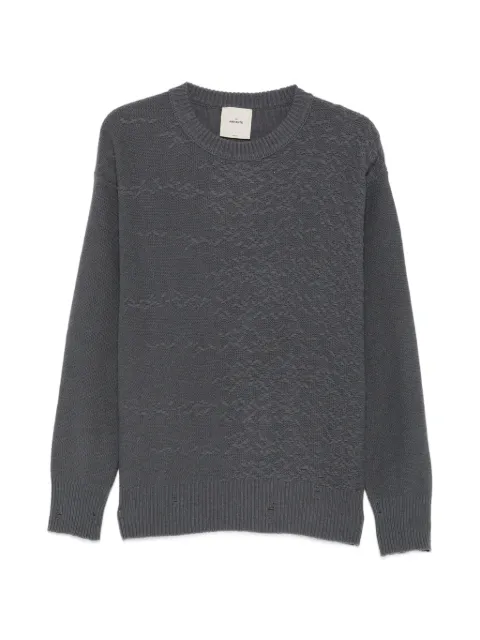 THE AMHANTE textured-knit crew-neck sweater Grey 413914A19