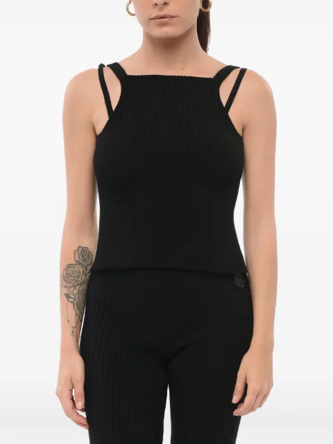 Giorgio Armani layered ribbed top Black 3D2KXX2M83Z0