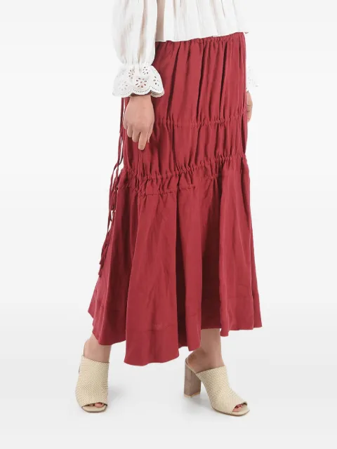 Brock Collection drawstrings maxi skirt Red BRPS35006ABS025A605