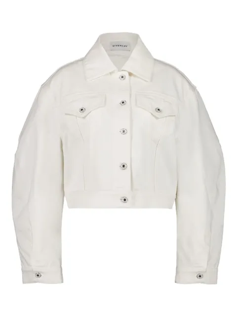 Givenchy logo-patch denim jacket White BW00SK516T