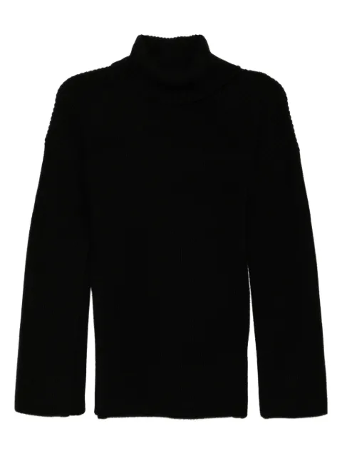 TOTEME merino slit sleeve sweatshirt Black 253WRT0536YA0204001