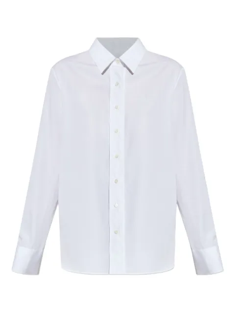 Givenchy logo-embroidered cotton shirt White BW61EL14M6