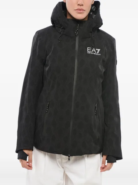 Giorgio Armani graphgic-print hooded jacket Black 6RTG08TNCJZ2