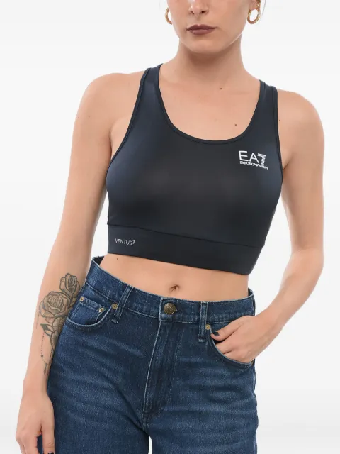 Ea7 Emporio Armani logo racer-back top Blue 8NTH55TJGBZ