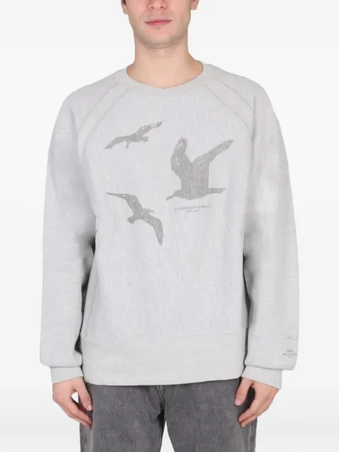 Engineered Garments bird-print crew-neck sweatshirt Grey 22F1B020NLP005A