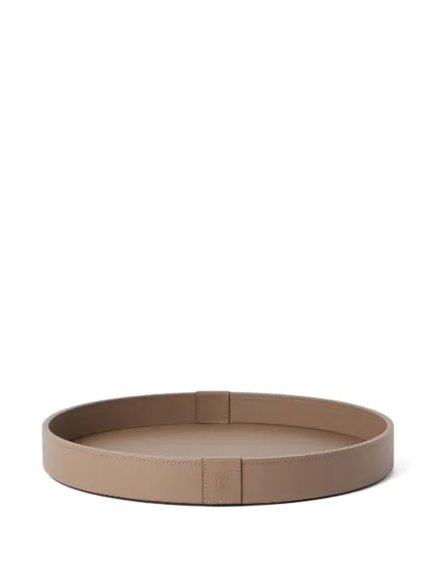 Brunello Cucinelli leather-covered wooden tray Brown MLZSECVA35C5859