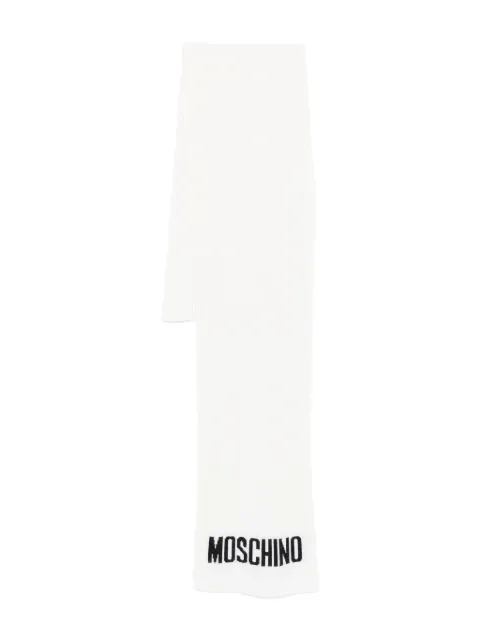 Moschino ribbed logo scarf White Q050242D0M5874V