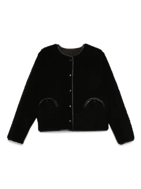 Blazé Milano button-fastening sheepskin jacket Black 004JKGBS18RVTAT
