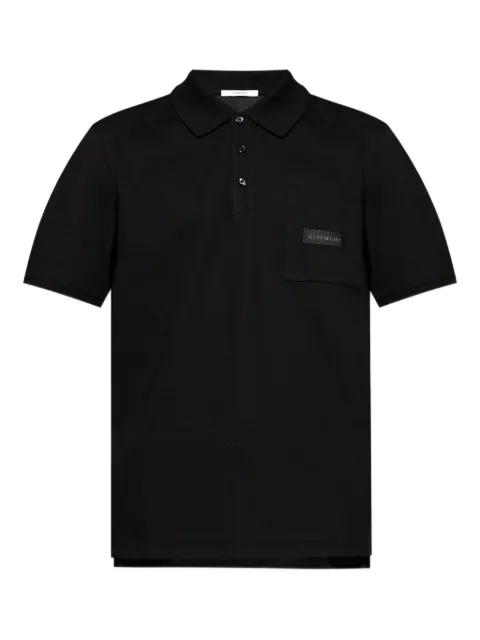 Givenchy logo-patch polo shirt Black BML00G3YRD
