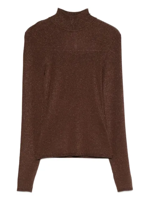 Self-Portrait high-neck top Brown PF25116TBBR