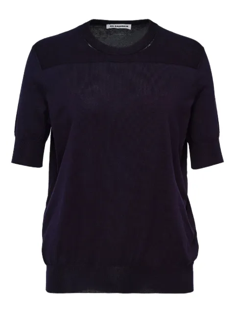 Jil Sander mesh-panel short-sleeve top Blue J02GC0117J15383